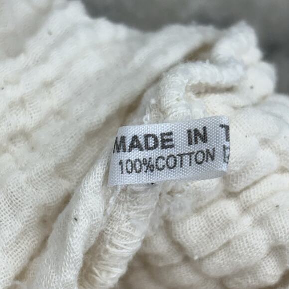 Cream 100% Cotton Guaze Ballon Pants With Pockets Made In Thailand OS - Picture 3 of 7